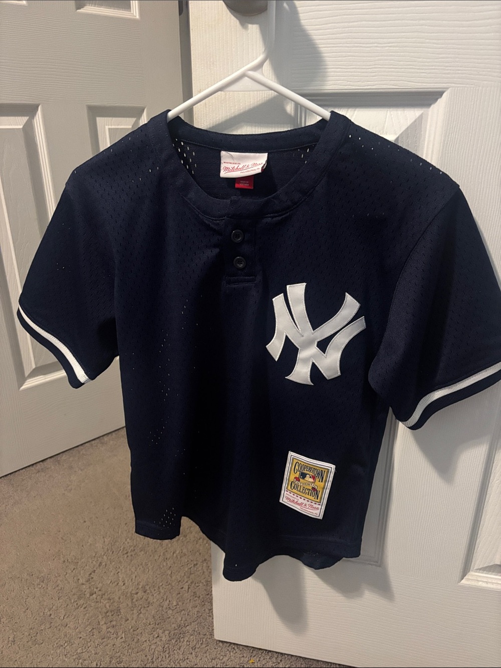 Mitchell & Ness Navy & White New York Yankees Kids Henley Jersey